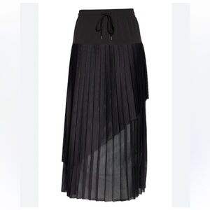 ZELLA NEW! black asymmetric overlay sporty midi dress S